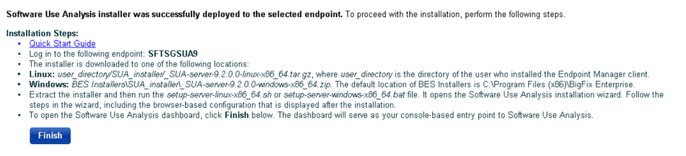 sua installer next steps